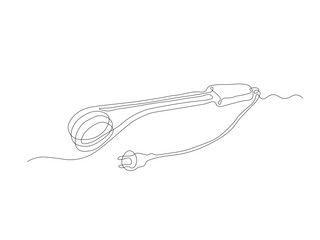 Abstract immersion heater,continuous single line art hand drawing sketch - obrazy, fototapety, plakaty