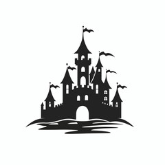 Castle icon illustration isolated vector sign.