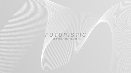 Gray white futuristic abstract background. flowing wavy lines texture background. Suitable for banners, posters, cards, wallpaper.