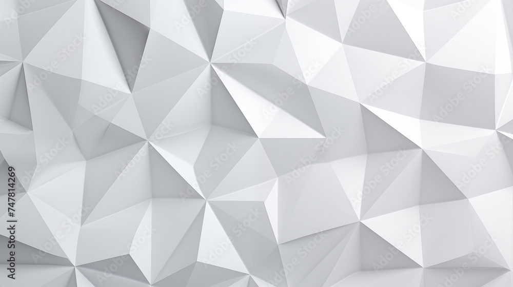 Poster abstract minimalist geometric triangle lowpoly mosaic pattern. white triangular abstract background.