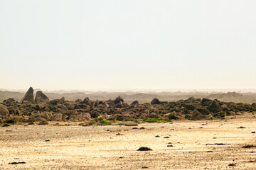 Panoramic view of the tidal zone of Jersey