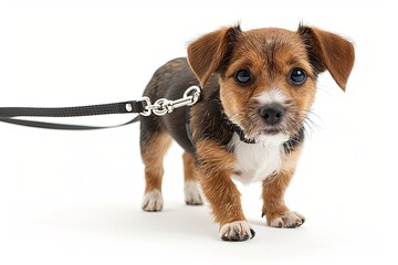 Cute puppy on white background