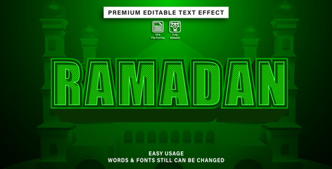 Fototapeta na wymiar Ramadan text effect style