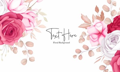 Romantic Sweet Maroon Floral Background Design