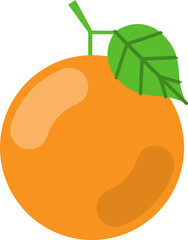 Orange fruit with leaf icon