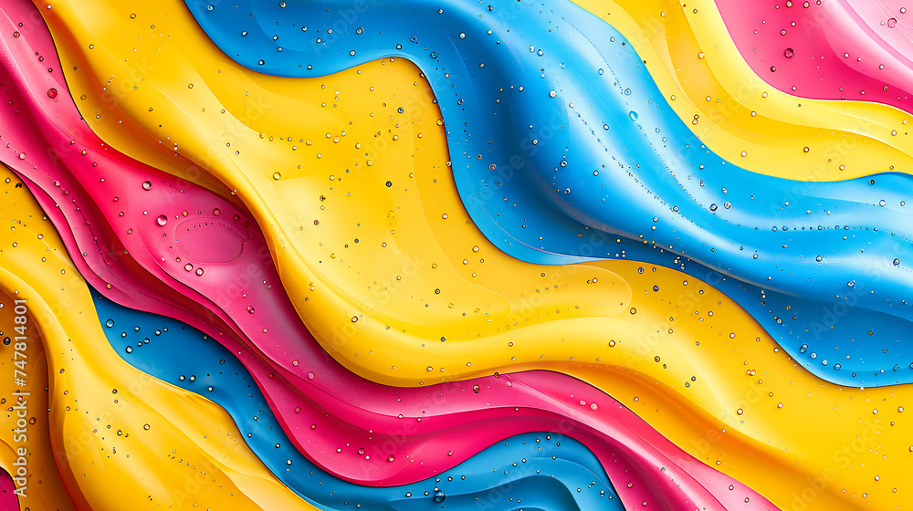 Poster fluid color waves: abstract design with bright and colorful patterns, modern artistic background, cr