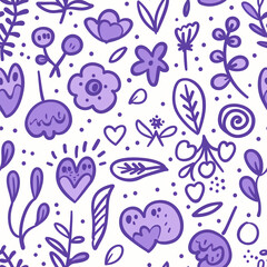 Hand drawn doodle art Seamless pattern
