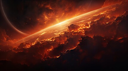 Futuristic Exploration: Alien Planet in Cosmic Orange Glow - Canon RF 50mm f/1.2L USM Capture