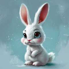 watercolor of Cute bunny rabbit illustrations 