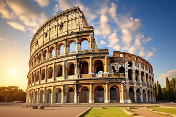 flavian amphitheater on background - Powered by Adobe