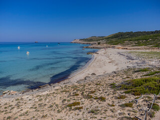 pleasure boats at anchor , protected natural area, capdepera, Mallorca, Balearic Islands, Spain