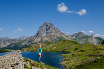 Fototapeta na wymiar Gentau lake, Ayous lakes tour, Pyrenees National Park, Pyrenees Atlantiques, France