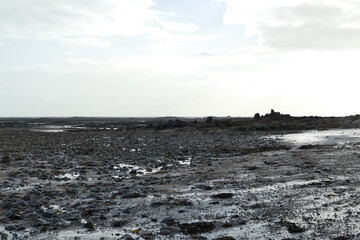 Panoramic view of the tidal zone in Jersey