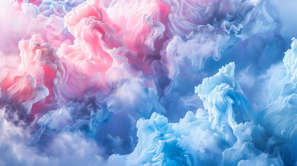 Fantasy Clouds and Rainbow Spectrum, Abstract Colorful Sky Background, Dreamy and Vibrant Artwork