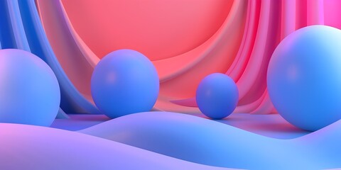 Colorful 3D Spheres Abstract Background