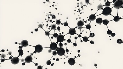Black and White Molecular Structure Art
