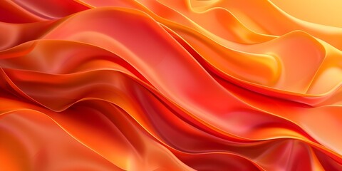 Obraz premium Red and Orange Silky Abstract Background with Chromatic Waves