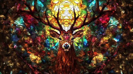 deer stained glass