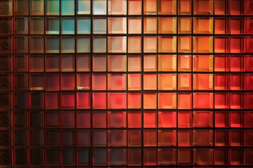 colorful grid of squares in various shades of red, orange, yellow, and green