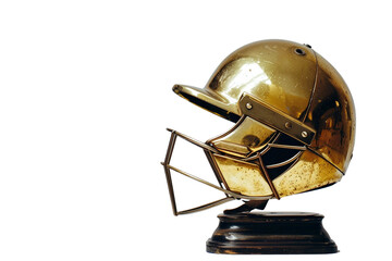 Cricket Helmet Trophy On Transparent Background.