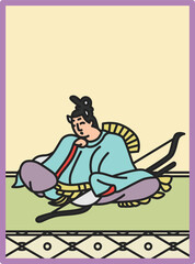 シンプルカラー百人一首　在原業平朝臣