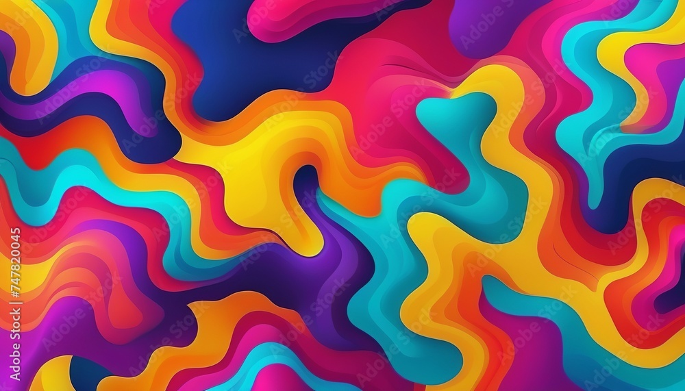 Poster abstract multicolor texture - a journey through strange shapes