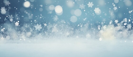 Fototapeta premium Winter Wonderland: Festive Christmas Scene with Snow, Bokeh, and Copy Space | Canon RF 50mm f/1.2L USM