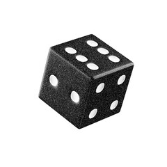 black 3d casino dice on transparent background