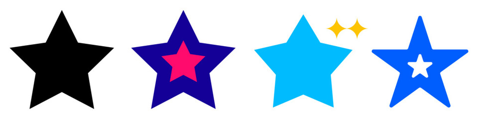 Obraz premium set of star. color vector icon. design elements
