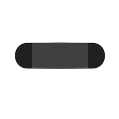 Shortboard skateboard type wooden deck with rough sandpaper surface top view isolated on white vector illustration
