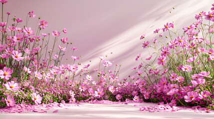 Obraz premium Summer Flowers and Bright Nature, Purple Floral Beauty in Meadow, Fresh Petal and Plant Elegance, Vibrant Spring Bloom, Colorful Garden and Sunshine Landscape