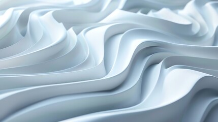 White abstract waves. 3d rendering. Futuristic background.