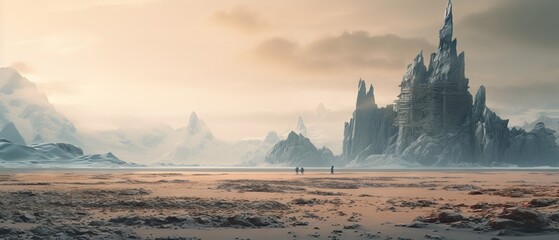 Vast Extraterrestrial Landscape: Captured with Canon RF 50mm f/1.2L USM on Desolate Alien Planet
