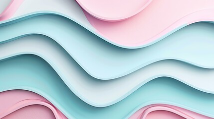 3D rendering of a soft pink and blue pastel color wave background. - obrazy, fototapety, plakaty