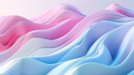 3D rendering of a pastel colored landscape with soft waves and shadows.