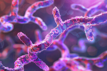Close-up on the process of chromosome deformation, capturing the dynamic changes in genetic structures