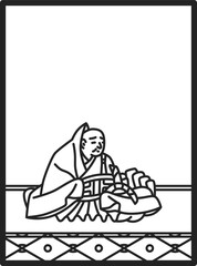 シンプル線画百人一首　素性法師