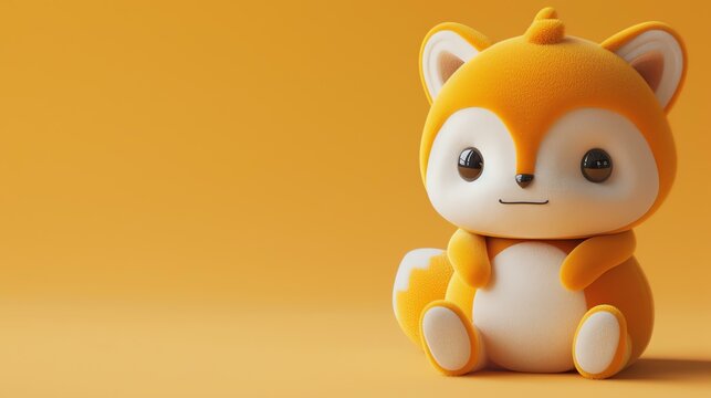 Cute and cuddly orange fox character. Perfect for children's book illustrations, games, and animations.
