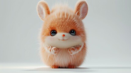 Cute and cuddly orange creature with big eyes and a fluffy tail. Perfect for use as a mascot or in...