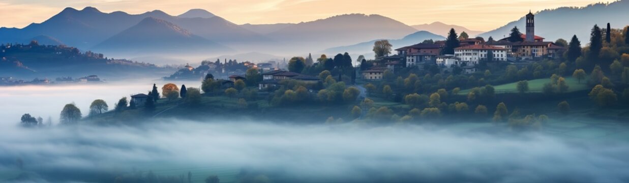 Foggy Sunrise Over Brianza, Como Province, Lombardy, Italy - Canon RF 50mm f/1.2L USM Capture