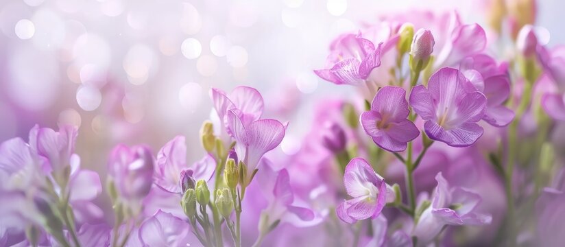 This close-up shot showcases a bunch of vibrant purple freesia flowers blooming in full splendor. The delicate petals stand out against a clean white backdrop, highlighting their intricate beauty.
