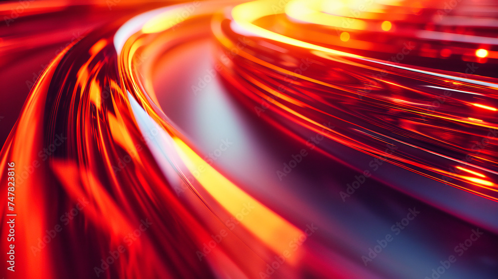 Poster dynamic abstract motion, modern technology pattern with glowing lines and futuristic speed, vibrant 