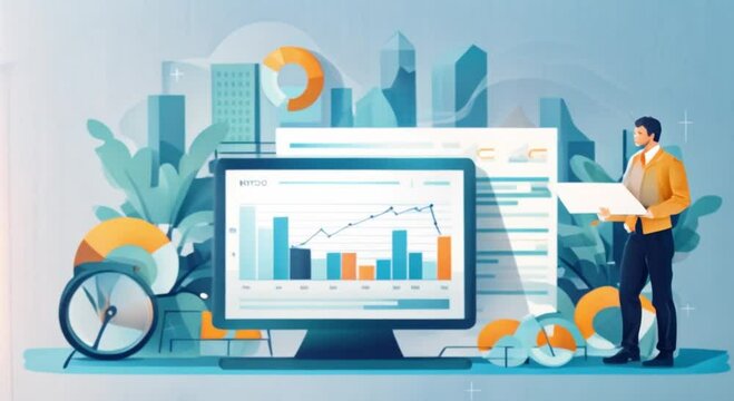 Financial analysis on business strategy, audit or financial specialists audits and analyze financial report and chart for investment concept