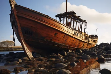Foto op Canvas old rusty ship wreck © wendi