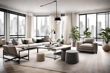 living room interior generated by AI technology