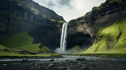 Möbelaufkleber Captivating Kvernufoss Waterfall, Iceland's Natural Wonder, Shot with Canon RF 50mm f/1.2L USM © Nazia
