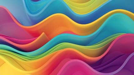 3D rendering. Multicolored abstract waves. Modern background design.
