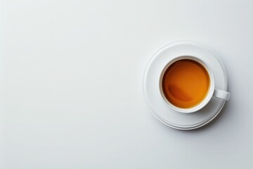 A simple, elegant coffee cup filled with black coffee, against a blank background, emphasizing minimalism and serenity