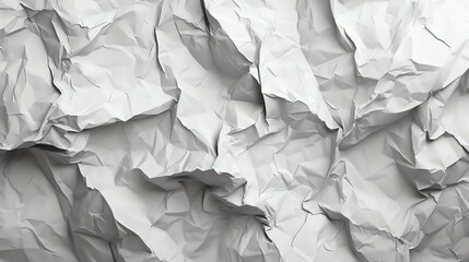 White crumpled paper texture background. Creased paper backdrop. - obrazy, fototapety, plakaty