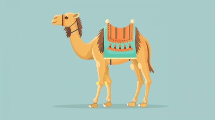A camel is a large, even-toed ungulate with a distinctive hump on its back. - obrazy, fototapety, plakaty